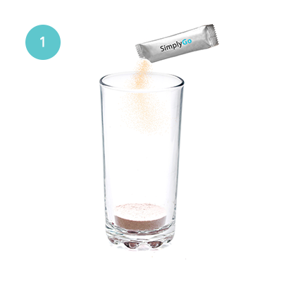 Versez un sachet dans un verre.
