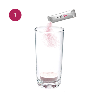 Versez un sachet dans un verre.