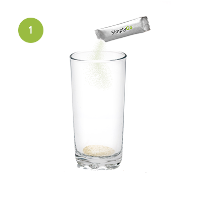 Versez un sachet dans un verre.